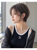 20代30代40代 髪質改善ストレート×丸みショート×透明感カラー