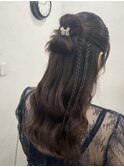 リボンハーフアップヘアアレンジ池袋東口