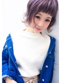 《桐原》外ハネ☆眉上バング☆パープルアッシュ☆ラベンダー