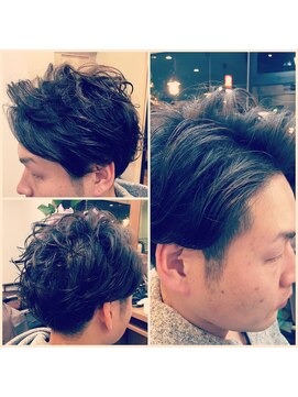 リグ バーバーショップ(LIG BARBER SHOP) かきあげパーマスタイル