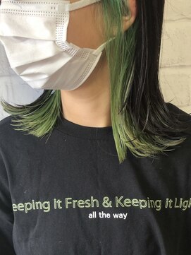 アドレバイハピネス(ADORE by happiness) インナーカラー/イヤリングカラー/グリーン/