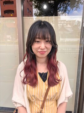 ミニム ヘアー(minim hair) 【minim×濱田】深みピンクの裾カラー