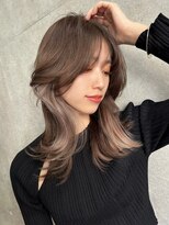 サイン 渋谷(SIGN) 韓国ヘアーハッシュカットレイヤーカットグレージュブリーチ無し