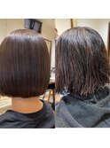 美髪ストレート ぱっつんボブ