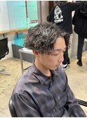 波巻きパーマ×センターパート