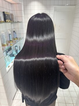 ロンドルーチェ 心斎橋(Lond luce) ダークアッシュ/ミディアムレイヤーカット［髪質改善/縮毛矯正］