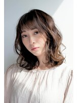 グリーン レーベル 川崎店(Green label)&nbsp;柔らかウェーブの外ハネミディアム