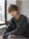 シースルーバングフェザーパーマラウンドマッシュ韓国マッシュ