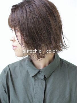 スパ ヘアーデザイン(SPA hair design) 赤味を抑えたピスタチオカラー