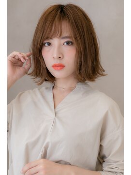 カバーヘア イヴ 戸頭店(COVER HAIR EVE) オレンジブラウンくびれ外ハネミディアムZ戸頭20代30代40代