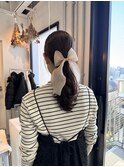 簡単アレンジ/ローポニー[表参道/ブリーチ/ハイライト]Mai