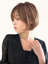 リル バイ ジルブラン(Lil by JIL BLAN) ショートボブグレージュハイライトレイヤーカット髪質改善