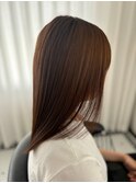 ブリーチなしダブルカラー透明感ブラウン/ストレート