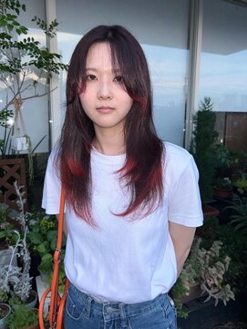 ヘアメイク エイト キリシマ(hair make No.8 kirishima) ボルドーカラー 顔まわりレイヤー