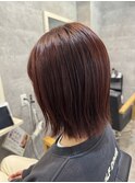 ブリーチ無しワインレッドカラー
