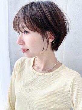 セイドット リー(Say. Ree) say.ショートボブひし形ショートダークレッドコーラルオレンジ