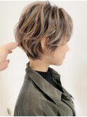 【３０代４０代５０代】無造作くびれショート/ハイライト/小顔
