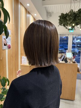 アドラーブル 万代店 (adorable) 20代30代大人可愛い切りっぱなしボブ×グレージュカラー