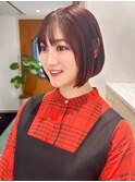 直樹/タッセルボブ/ミニボブ/ブリーチなしカラー/髪質改善