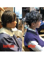 ネイビー(NAVY)&nbsp;直毛の方でもご安心してください☆スパイキースパイラルパーマ☆