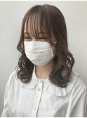 ハイトーンカラー/外ハネボブ/ミニボブ/ペールベージュ