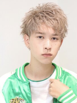 オーシャントーキョー 大阪(OCEAN TOKYO) アップバング ショート メンズ メンズヘア ブリーチ カラー 眉毛