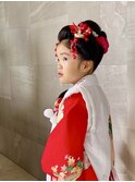 七五三　３歳お仕度　日本髪