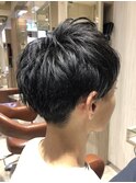 無造作マッシュメンズショート☆ツーブロックアッシュブラウン