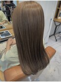 20代30代大人可愛い透明感ブリーチなしWカラーオリーブベージュ