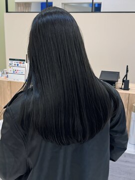 ガレリア 名駅オーキッドビル店(GALLARIA) 毛先ぱっつんロング/暗髪/グレージュ/オリーブグレー