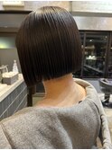 イメチェン外ハネボブワイドバング美髪ホワイトブロンド髪質改善