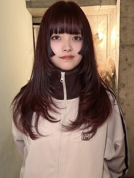 ノラジャーニー(NORA Journey) 【諒】レイヤーカットロングレイヤーカットボルドーカラー前髪