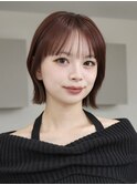 マロンブラウンのナチュラルくびれボブ