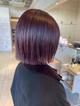 オブジェ シエル(obje't ciel) ショートボブ/髪質改善/ピンクブラウン/ストレート