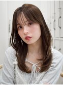 オリーブべージュ ハッシュカット 顔周りカット グレージュ