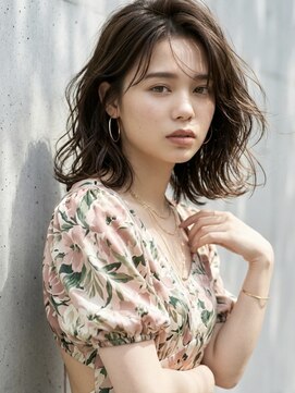 ヘアーメイク ライズ 西田辺店(Hair make rise;) 大人可愛い20代30代40代ミディアムレイヤーグレージュ