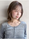 ダークパープルミルクブラウンイヤリングカラーボブa