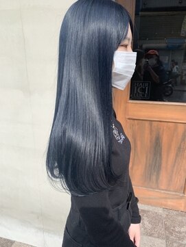 ヘアー アイス ルーチェ(HAIR ICI LUCE) 担当西田 ネイビーブラック ダークブルー ブルーブラック