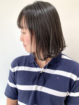 フォーク FOLK 【FOLK】小顔 外ハネ 波巻き 横髪 ダークアッシュ グレージュ♪