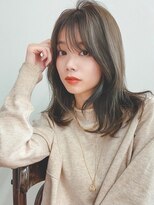 アリュウル 表参道 青山(Allure)&nbsp;レイヤーカット オリーブベージュ おくれ毛 韓国 東垂水