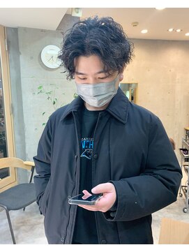 ヒート トウキョウ 目黒店(HEAT TOKYO) ツイスパセンターパートマッシュ波巻きダウンパーマメンズ目黒