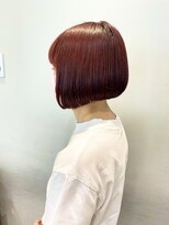 ネオリーブギンザ 銀座店(Neolive GINZA)&nbsp;ブリーチ無しレッドカラー前下がりボブ