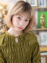 カバーヘア ブリス 上尾西口店(COVER HAIR bliss)&nbsp;外国人風ハイトーンカラーゆるふわ小顔ボブa上尾10代20代30代