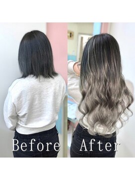 ARビューティー ギンザ(AR Beauty Ginza) シルバーアッシュ#シールエクステ#グラデーションカラー#銀座