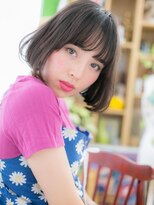 カバーヘア ブリス 大宮西口(COVER HAIR bliss)&nbsp;インナーカラー黒髪小顔ぱっつんミニボブc5大宮20代30代40代