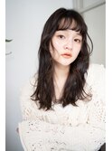 暗髪ロングの顔まわりカットで垢抜けパーマ・・・HINATA