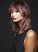 ★暗めカラーグランマッシュフェイスフレーミングデザインカラー