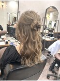 ハーフアップおだんごアレンジ