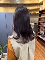 ロダット 横浜(LODAT by little)&nbsp;ピンクベージュ　ボルドー　インナーカラーロング【LODAT横浜】