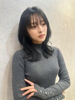 ウェーブミディアムメルティカラーxブリーチなしボブ韓国　銀座